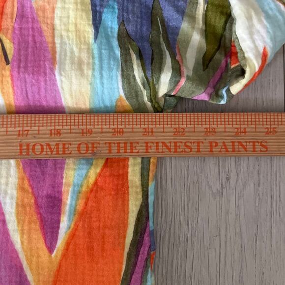 Soft Surroundings Peregrine Gauze Tunic Top Size Medium Fiery Stripe Watercolor - Picture 7 of 7